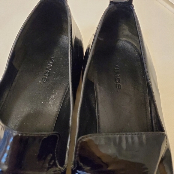 VINCE SANDERS BLACK PATENT LEATHER PLATFORM LOAFERS SIZE 10M - Picture 4 of 14